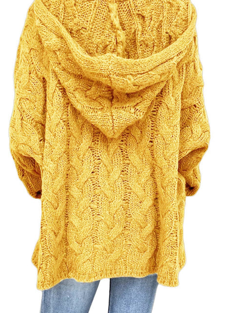 Load image into Gallery viewer, Cable-Knit Hooded Sweater
