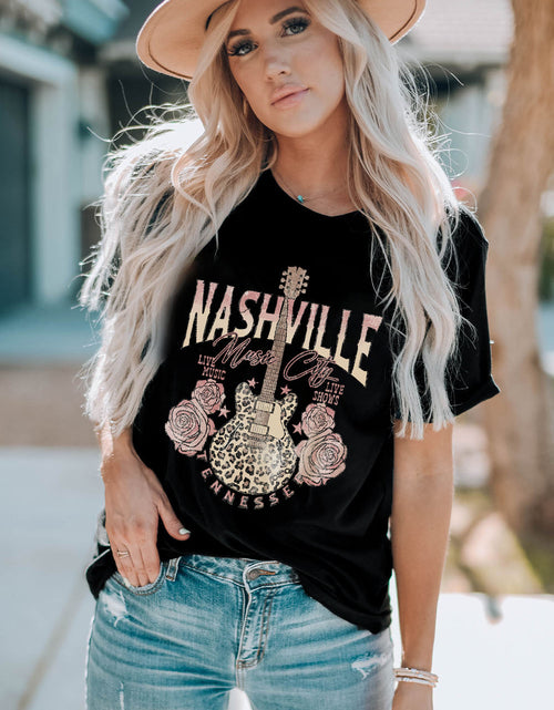 Load image into Gallery viewer, NASHVILLE MUSIC CITY Graphic Tee Shirt
