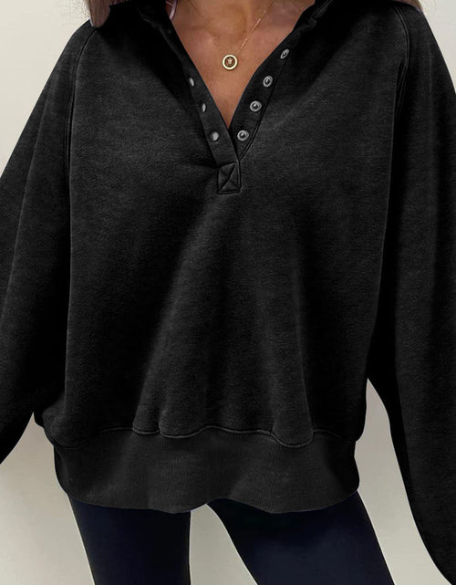Load image into Gallery viewer, Half Snap Long Sleeve Sweatshirt
