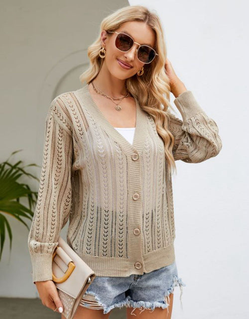 Load image into Gallery viewer, Button Down Ribbed Trim Cardigan
