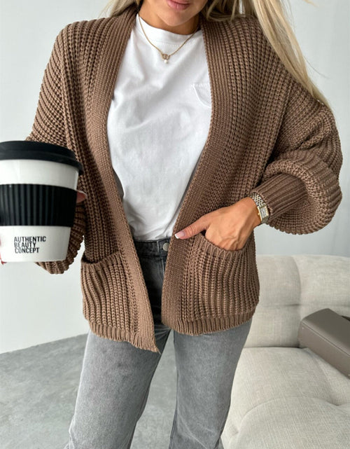 Load image into Gallery viewer, Open Front Dropped Shoulder Cardigan
