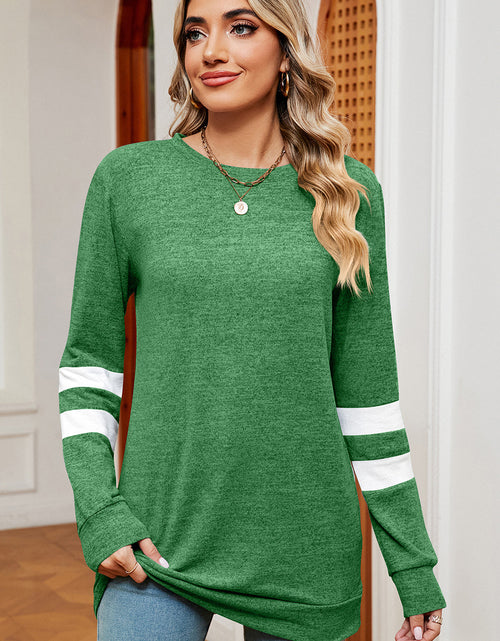 Load image into Gallery viewer, Striped Heathered Round Neck T-Shirt
