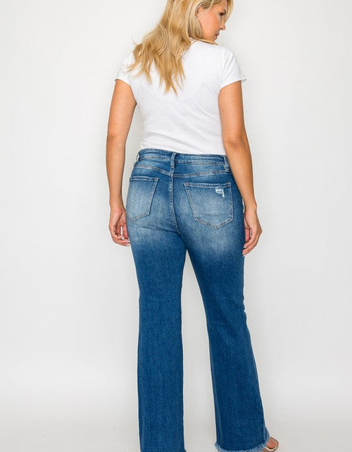 Load image into Gallery viewer, bytos Full Size Raw Hem Distressed High Rise Bootcut Jeans
