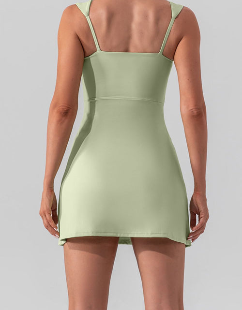 Load image into Gallery viewer, Square Neck Sleeveless Slit Mini Active Dress
