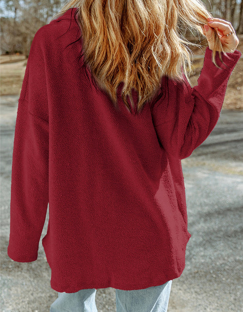 Load image into Gallery viewer, Pocketed Button Up Droppped Shoulder Jacket
