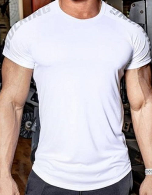 Load image into Gallery viewer, Men's Plus Size Letter Round Neck Short Sleeve T-Shirt
