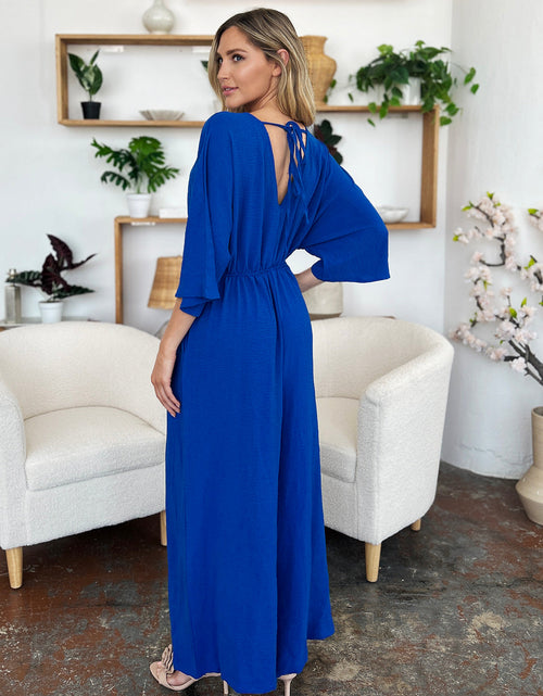 Load image into Gallery viewer, Double Take Full Size Surplice Wide Leg Jumpsuit with Pockets
