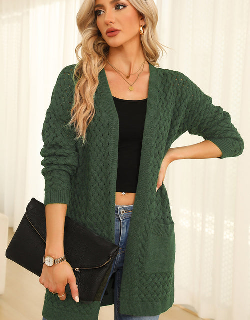 Load image into Gallery viewer, Open Front Dropped Shoulder Cardigan with Pockets
