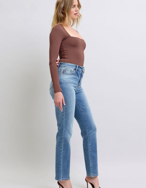 Load image into Gallery viewer, Judy Blue Full Size Run Vintage Wash Thermal Straight Jeans
