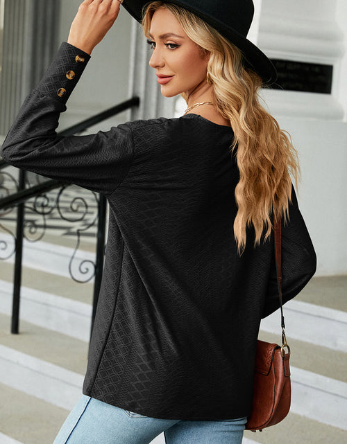 Load image into Gallery viewer, V-Neck Lantern Sleeve T-Shirt
