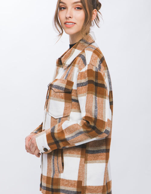 Load image into Gallery viewer, Love Tree Plaid Button Up Shacket
