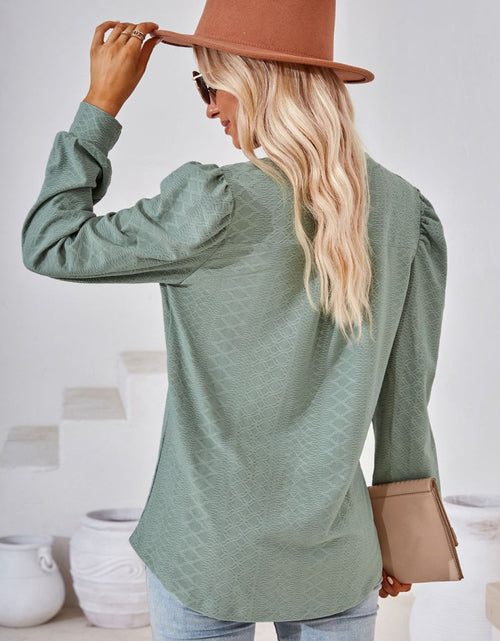 Load image into Gallery viewer, V-Neck Puff Sleeve Blouse
