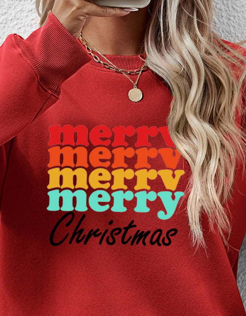 Load image into Gallery viewer, MERRY CHRISTMAS Graphic Long Sleeve Sweatshirt
