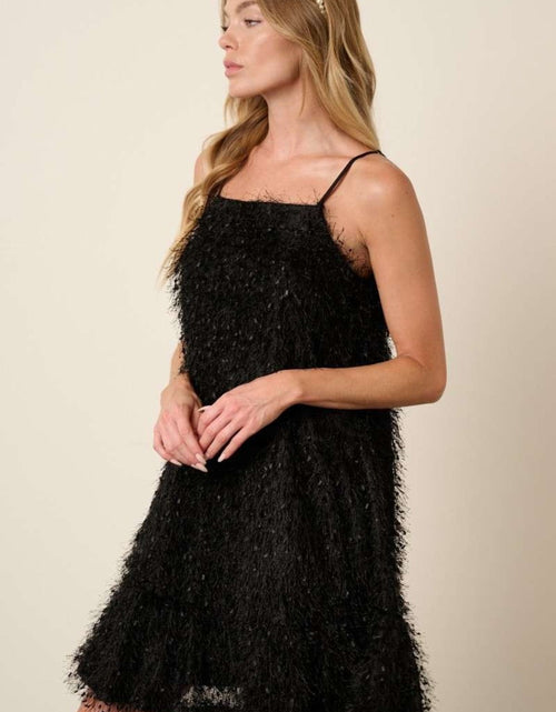 Load image into Gallery viewer, Mittoshop Feather Ruffle Hem Mini Cami Dress
