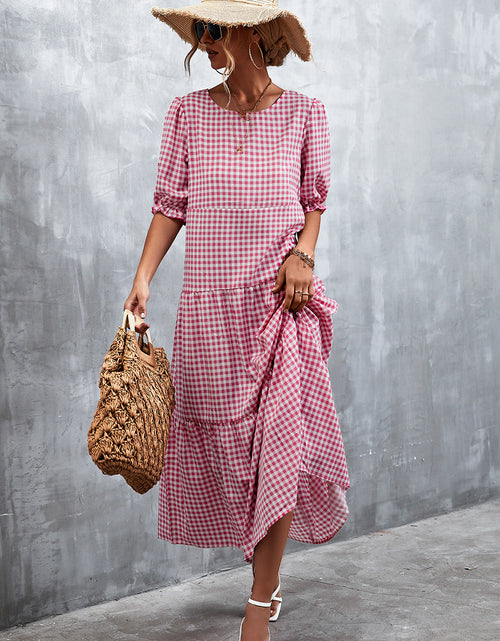 Load image into Gallery viewer, Printed Flounce Sleeve Tiered Dress
