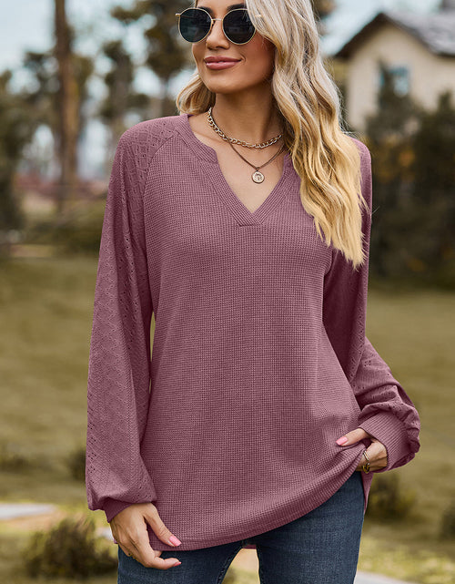 Load image into Gallery viewer, Eyelet Notched Raglan Sleeve T-Shirt
