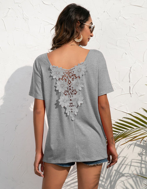 Load image into Gallery viewer, Ivy Lane Lace Trim Short Sleeve Top
