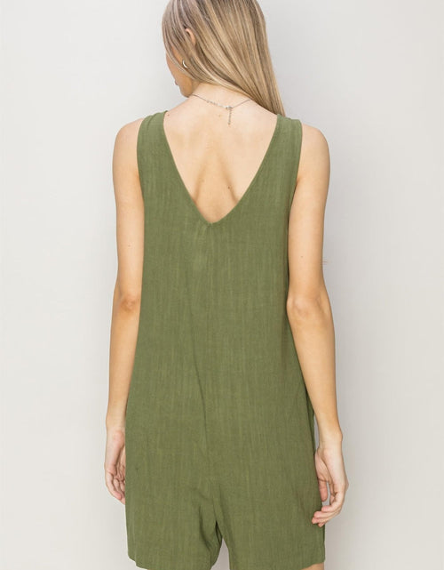 Load image into Gallery viewer, HYFVE V-Neck Sleeveless Romper with Pockets
