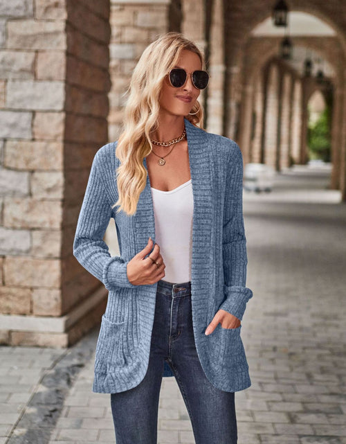 Load image into Gallery viewer, Open Front Cardigan with Pockets
