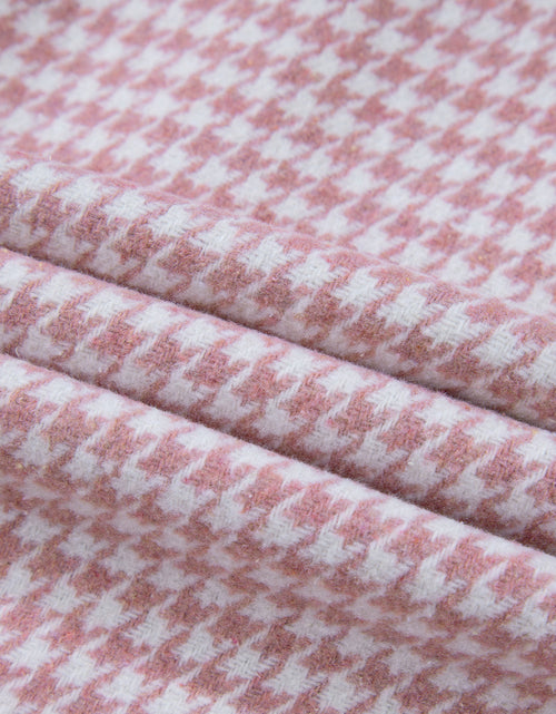 Load image into Gallery viewer, Color Block Houndstooth Collared Neck Shacket
