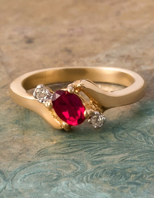 Load image into Gallery viewer, Vintage Ring Sapphire &amp; Clear Austrian Crystals 18k White Gold Electroplated September Birthstone by PVD Vintage Jewelry
