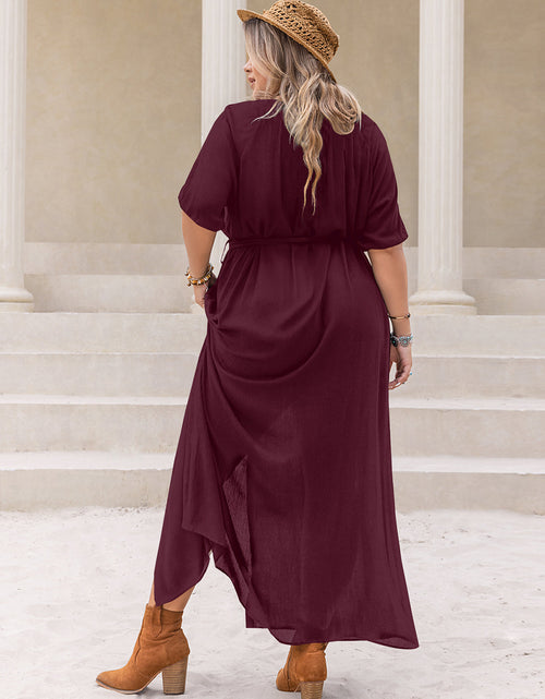 Load image into Gallery viewer, Plus Size Round Neck Half Sleeve Dress
