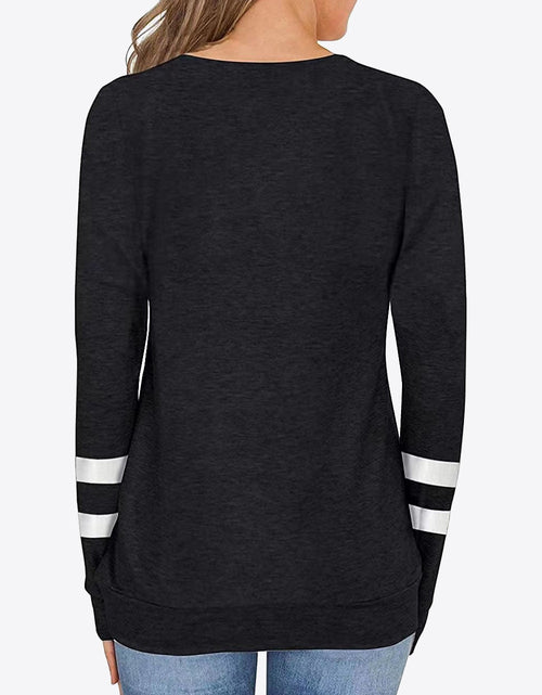 Load image into Gallery viewer, Striped Contrast Raglan Sleeve Top
