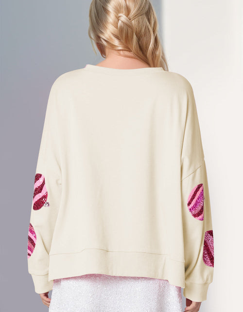 Load image into Gallery viewer, Double Take Sequin Round Neck Long Sleeve Sweatshirt
