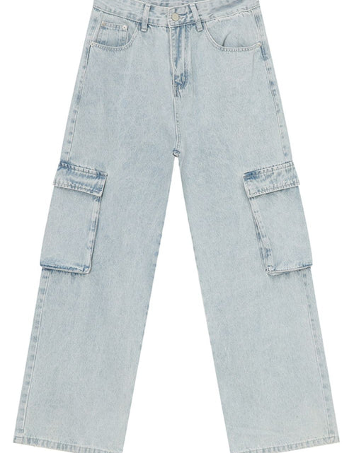 Load image into Gallery viewer, Men's Washed Straight Cargo Jeans
