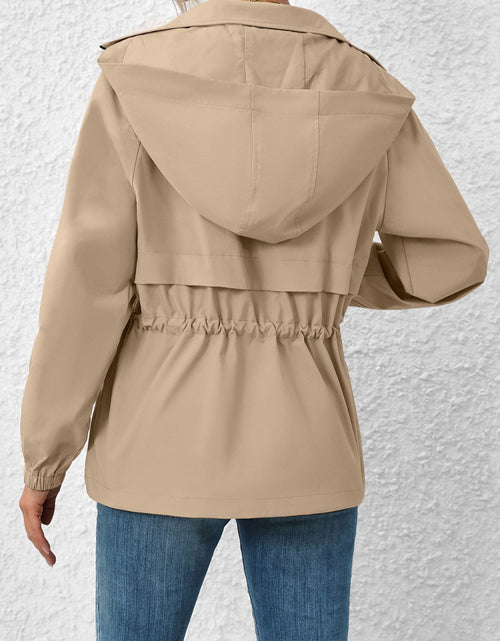 Load image into Gallery viewer, Ivy Lane Drawstring Zip Up Hooded Jacket
