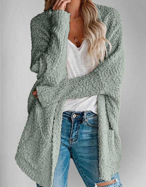 Load image into Gallery viewer, Double Take Pocketed Open Front Long Sleeve Cardigan
