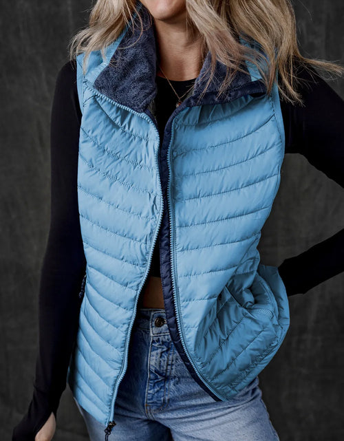 Load image into Gallery viewer, Pocketed Zip Up Vest Coat

