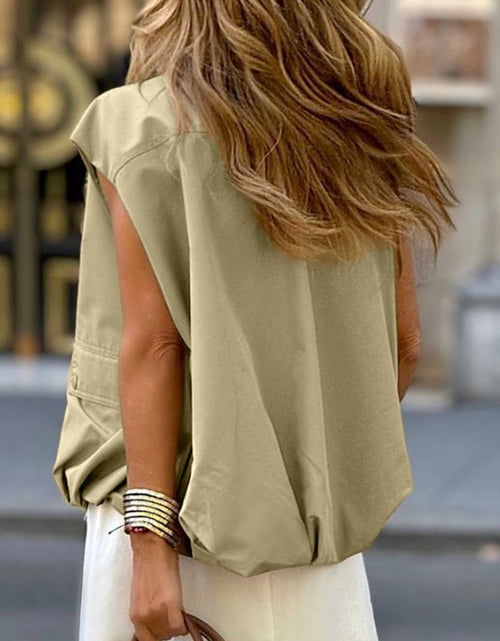 Load image into Gallery viewer, Ruched Hem Zip Up Vest
