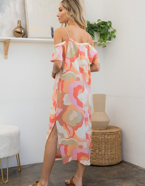 Load image into Gallery viewer, Sew In Love Full Size Printed Side Slit Midi Dress
