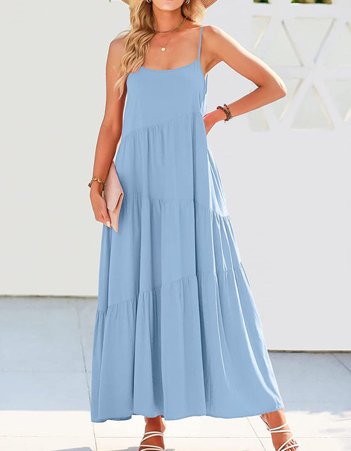 Load image into Gallery viewer, Full Size Ruched Tiered Spaghetti Strap Dress
