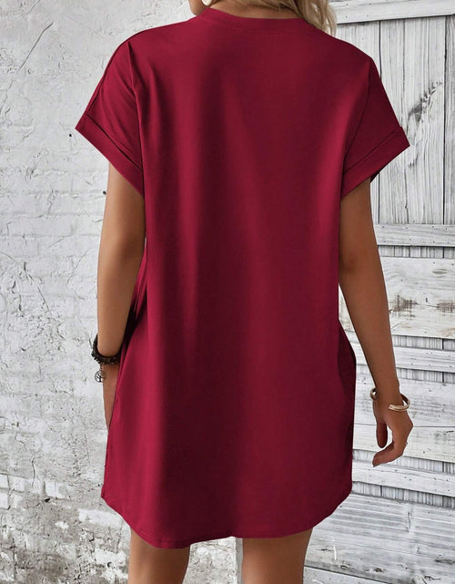 Load image into Gallery viewer, Round Neck Short Sleeve Mini Dress
