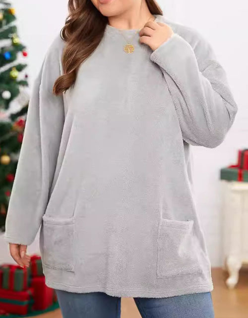 Load image into Gallery viewer, Fuzzy Round Neck Long Sleeve Top
