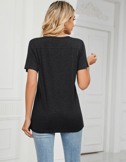 Load image into Gallery viewer, Decorative Button V-Neck T-Shirt
