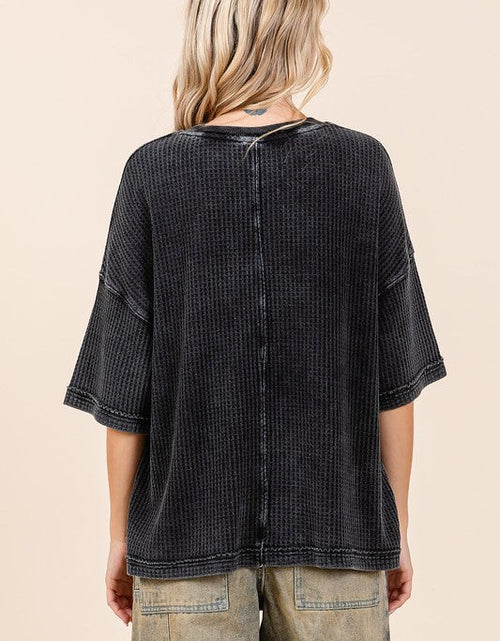 Load image into Gallery viewer, Mittoshop Mineral Wash Waffle Knit Short Sleeve Top
