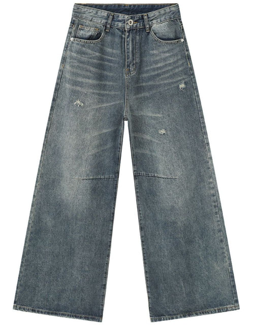 Load image into Gallery viewer, Distressed Wide Leg Men's Jeans with Pockets
