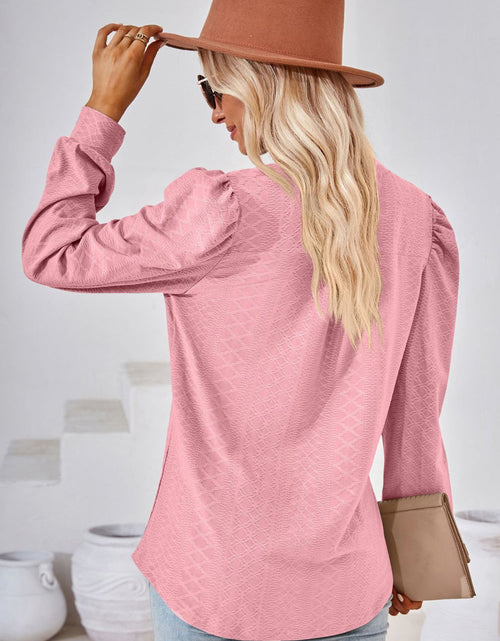 Load image into Gallery viewer, V-Neck Puff Sleeve Blouse

