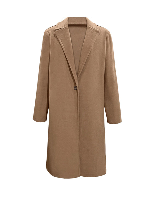 Load image into Gallery viewer, Collared Neck Button Up Long Sleeve Coat
