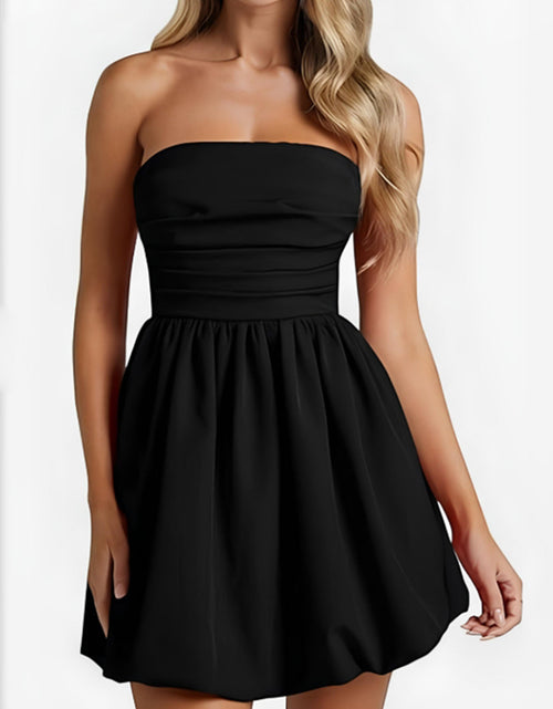 Load image into Gallery viewer, Ruched Tube Mini Dress
