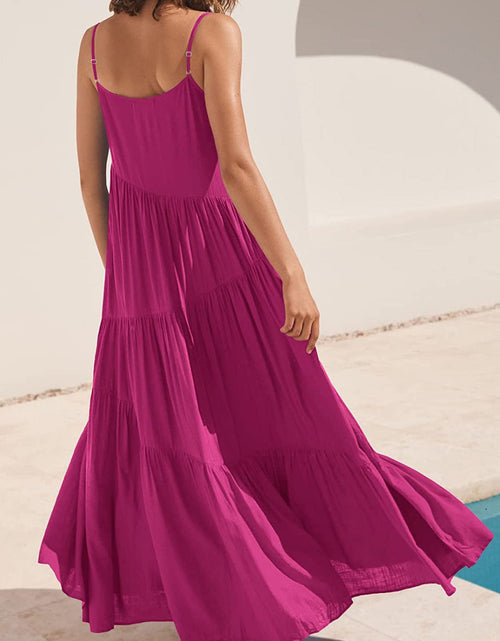 Load image into Gallery viewer, Full Size Ruched Tiered Spaghetti Strap Dress
