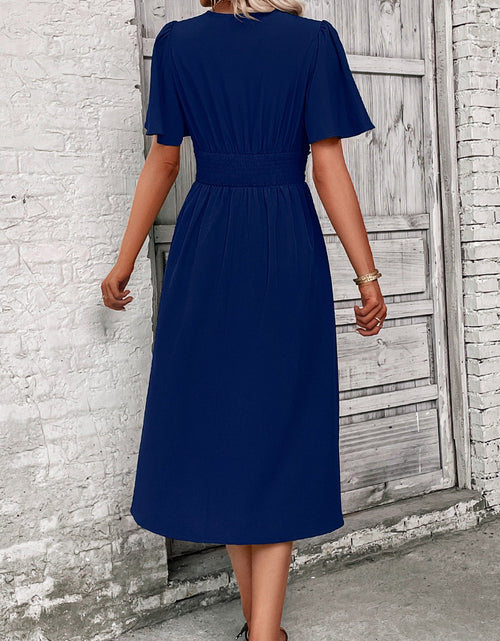 Load image into Gallery viewer, Surplice Flutter Sleeve Midi Dress

