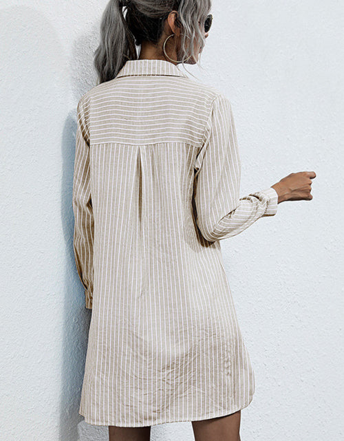 Load image into Gallery viewer, Perfee Lace Up Collar Shirt Dress
