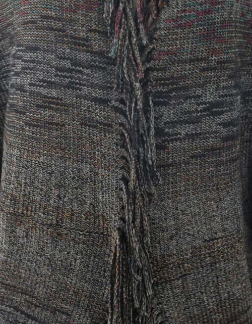Load image into Gallery viewer, Multicolored Fringe Trim Poncho
