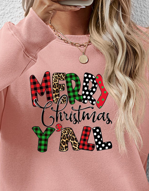 Load image into Gallery viewer, Letter Graphic Round Neck Long Sleeve Sweatshirt
