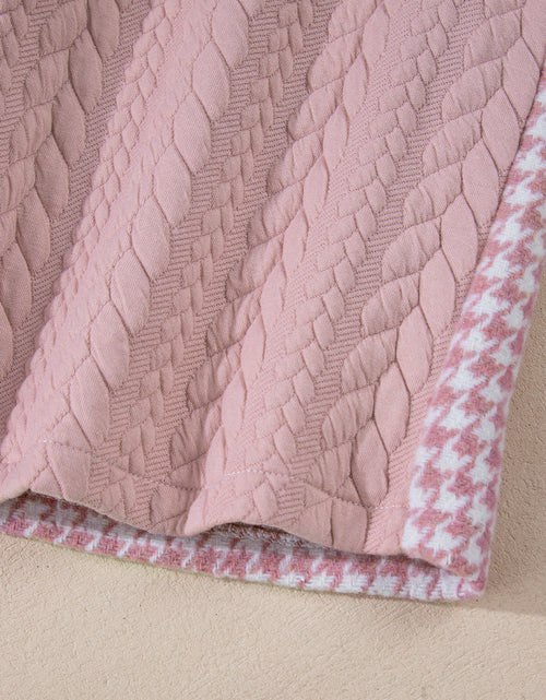 Load image into Gallery viewer, Color Block Houndstooth Collared Neck Shacket
