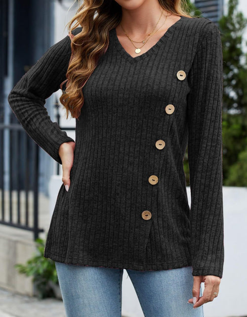 Load image into Gallery viewer, V-Neck Long Sleeve T-Shirt
